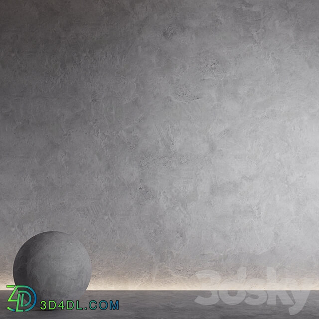 Decorative plaster. Seamless decorative plaster material Stone 3D Models