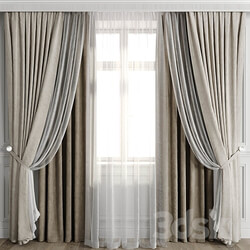 Curtains with window 502C 3D Models 