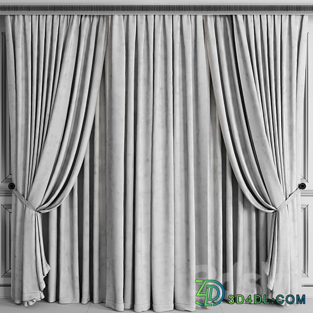 Curtains with window 502C 3D Models