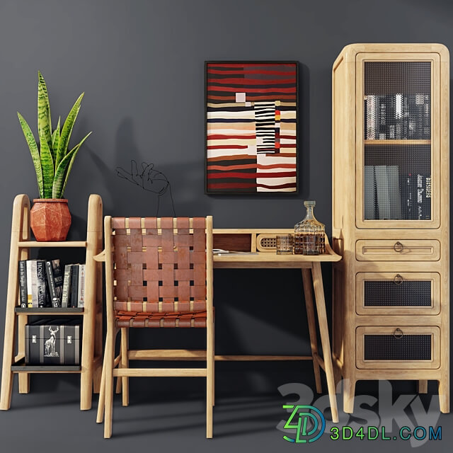 A set of office furniture. Desk Nalu La Forma Office furniture 3D Models