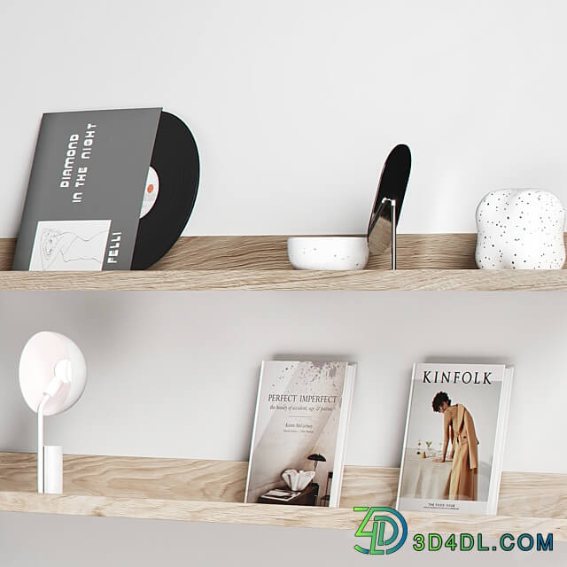 Decorative set 050 bookshelf 3D Models