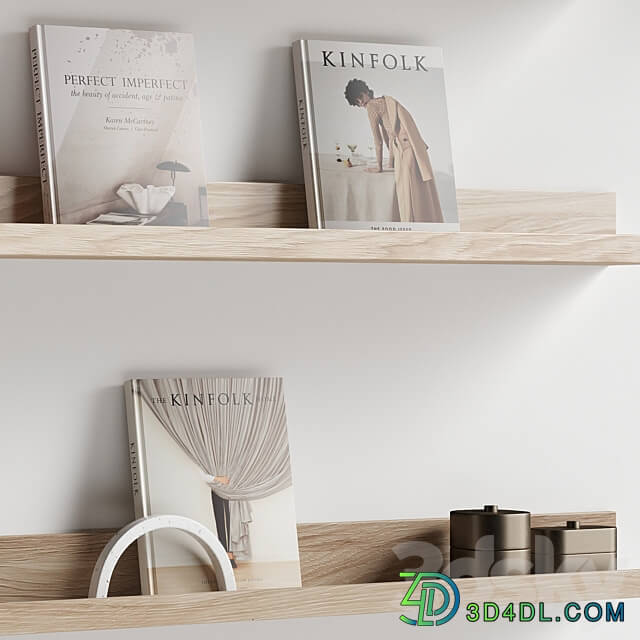 Decorative set 050 bookshelf 3D Models