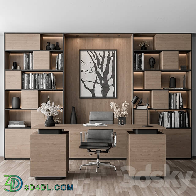 Home Office Set Office Furniture 349 3D Models