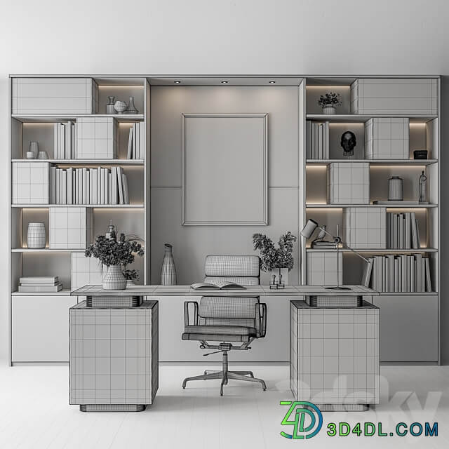 Home Office Set Office Furniture 349 3D Models