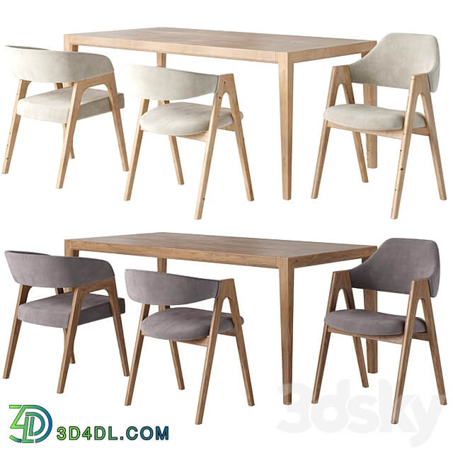 Deephouse. Dublin Bern Belfast Table Chair 3D Models