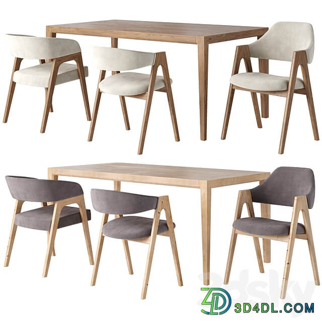 Deephouse. Dublin Bern Belfast Table Chair 3D Models