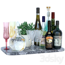 Home bar alcohol collection 3D Models 