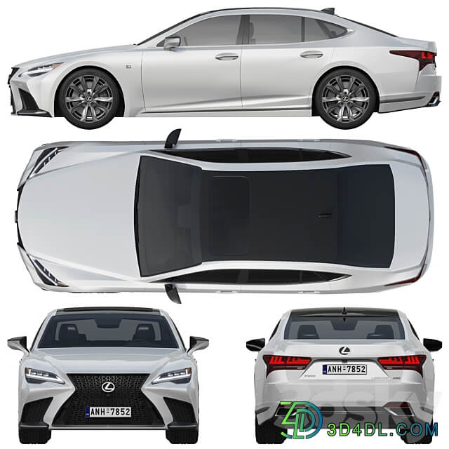 LEXUS LS F Sport 2022 3D Models