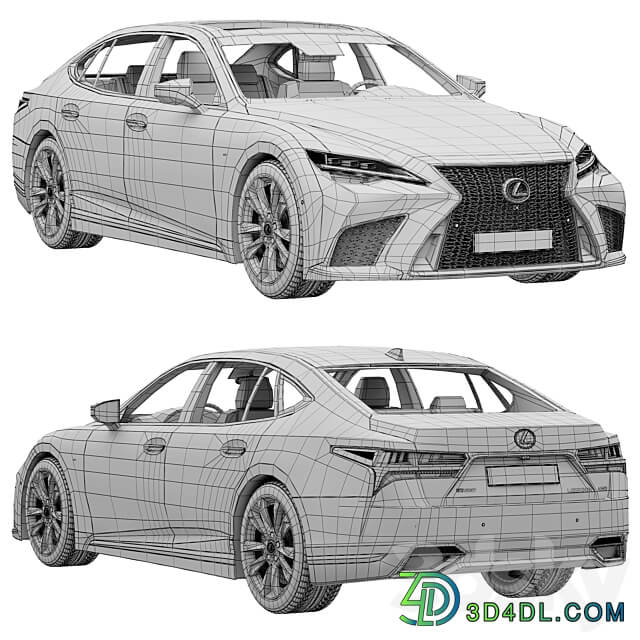 LEXUS LS F Sport 2022 3D Models