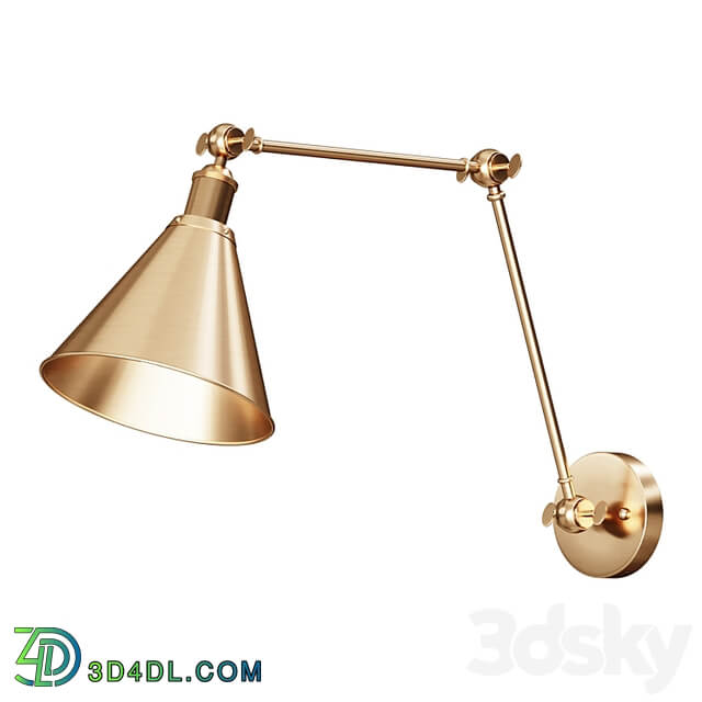 Wall lamp JONATHAN Y Rover 7 in. Adjustable Arm Metal Brass LED Wall Sconce wall lamp