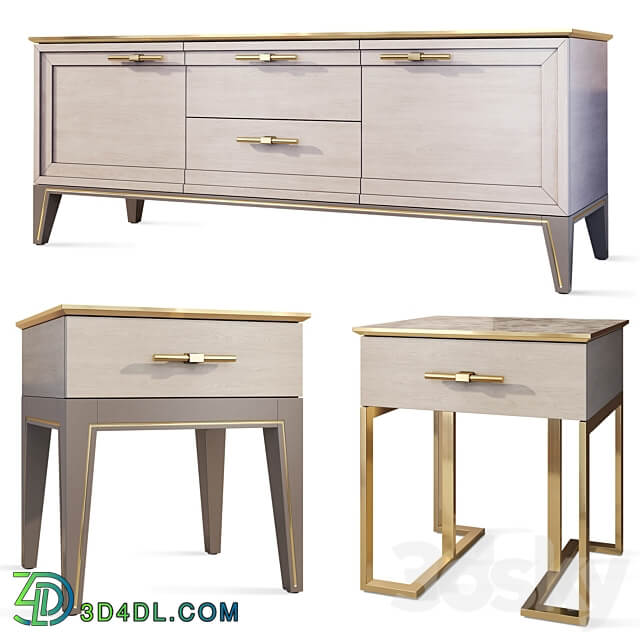 Chest of drawers and bedside table Palmari Dana Sideboard Chest of drawer 3D Models