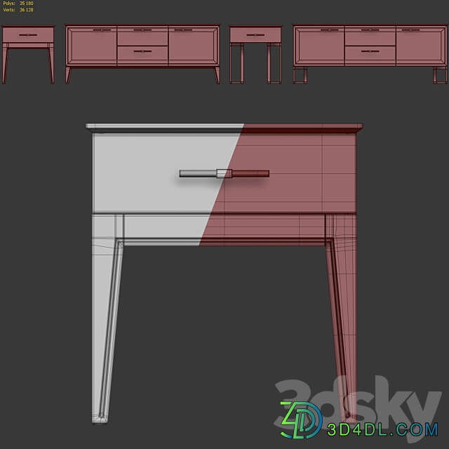 Chest of drawers and bedside table Palmari Dana Sideboard Chest of drawer 3D Models