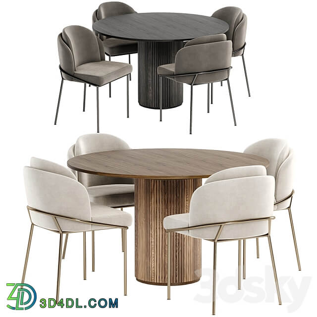 Angelo chairs with Palais Royal dining table Table Chair 3D Models