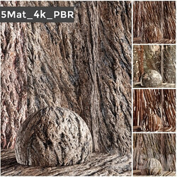 set 5 bark PBR materials 006 arc 3D Models 