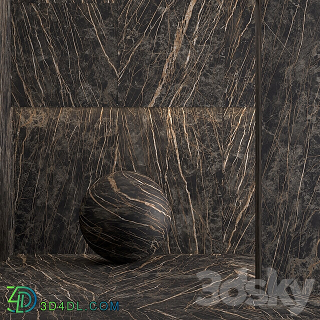 Porcelain tile Laminam Noir Desire. 3000x1000 mm. 3D Models