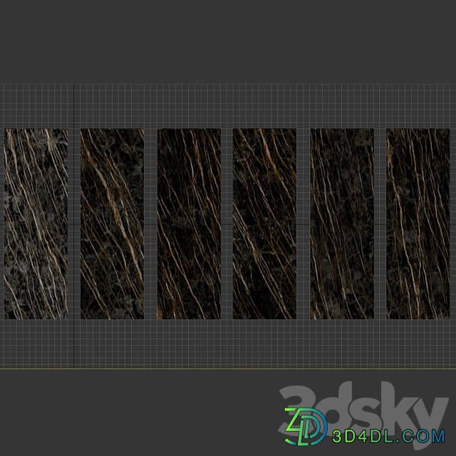 Porcelain tile Laminam Noir Desire. 3000x1000 mm. 3D Models