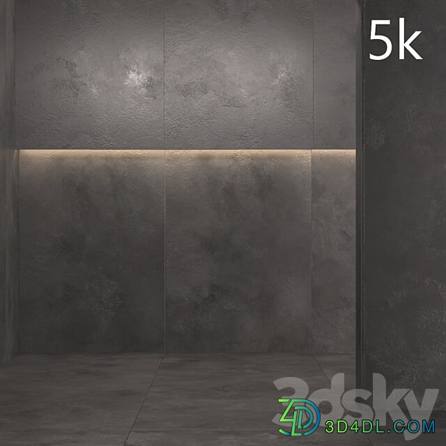 Porcelain tile Laminam OSSIDO VERDERAME NERO. 3000x1000 mm. 3D Models