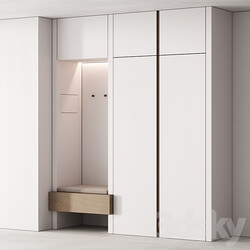 192 hallway zone 05 minimal white with gaps 01 Wardrobe Display cabinets 3D Models 