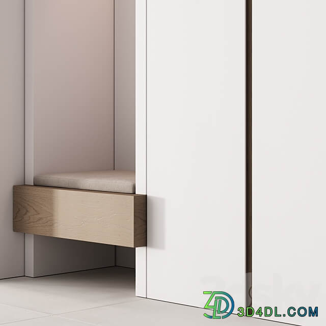 192 hallway zone 05 minimal white with gaps 01 Wardrobe Display cabinets 3D Models