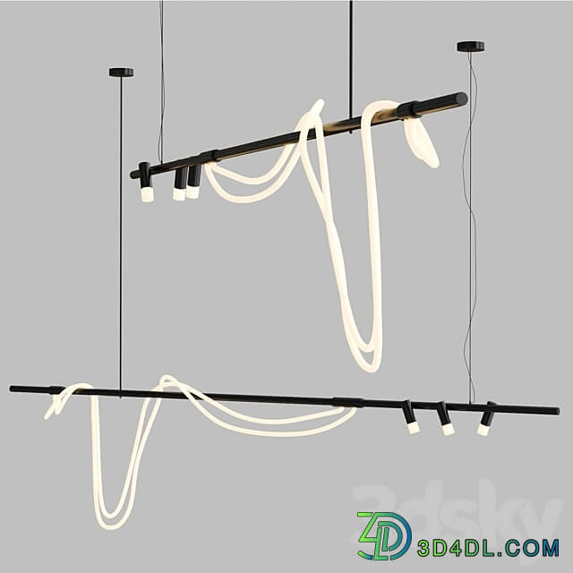 Slatted lamp collection Pendant light 3D Models