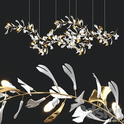 JULIETTA with golden leaves Pendant light 3D Models 