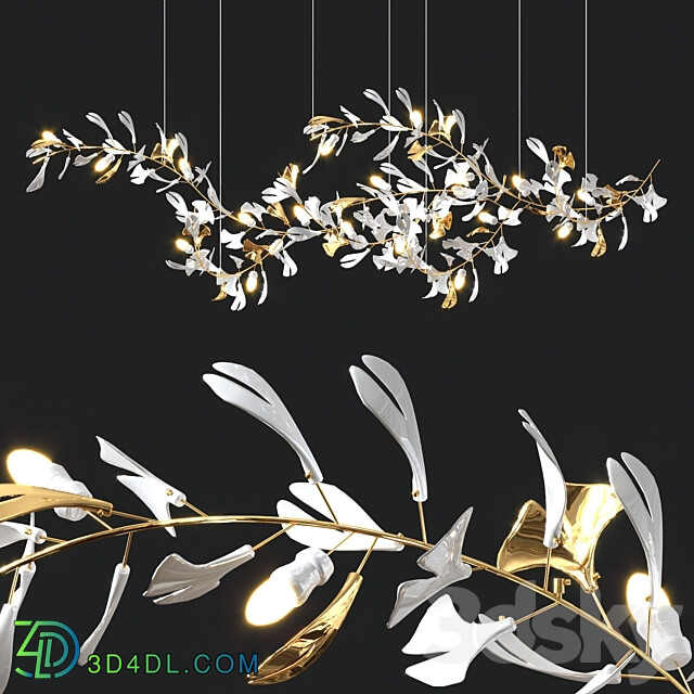 JULIETTA with golden leaves Pendant light 3D Models