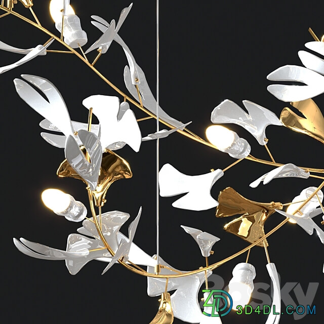 JULIETTA with golden leaves Pendant light 3D Models