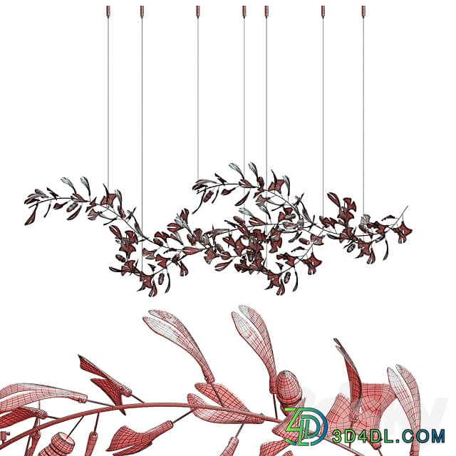 JULIETTA with golden leaves Pendant light 3D Models