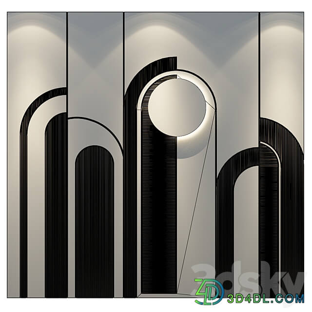 wall panels set 125 3D Models