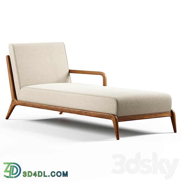 Zara Home The chaise longue oak and linen 3D Models