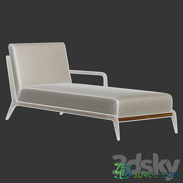 Zara Home The chaise longue oak and linen 3D Models