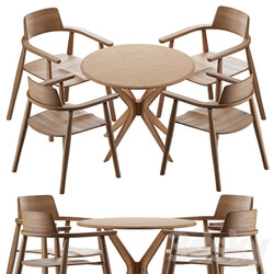 Table Alden with chairs Samurai Table Chair 3D Models 