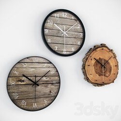 wooden clock Watches Clocks 3D Models 