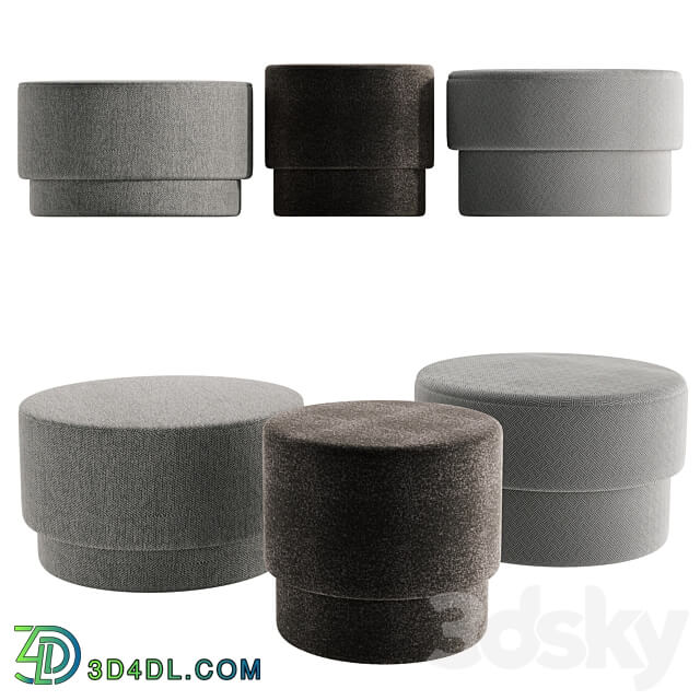 Pouffe set Normann Copenhagen 3D Models