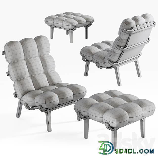 Armchair and pouffe NUAGE by SOLLEN 3D Models