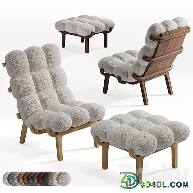 Armchair and pouffe NUAGE by SOLLEN 3D Models