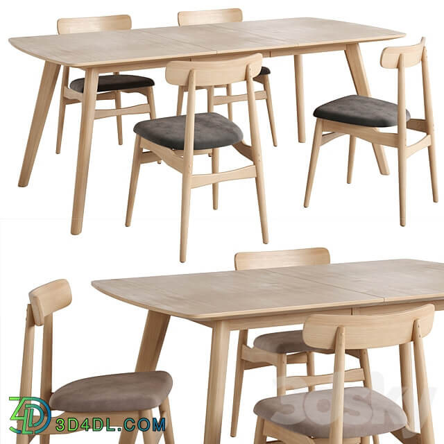 LaForma. Nayme chair. Extendable table Rho Table Chair 3D Models