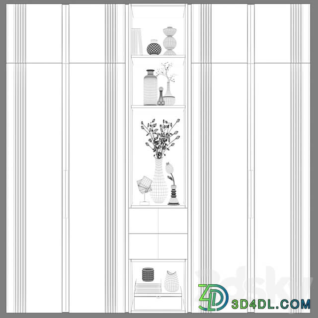 Art Deco Wardrobe 24 Wardrobe Display cabinets 3D Models