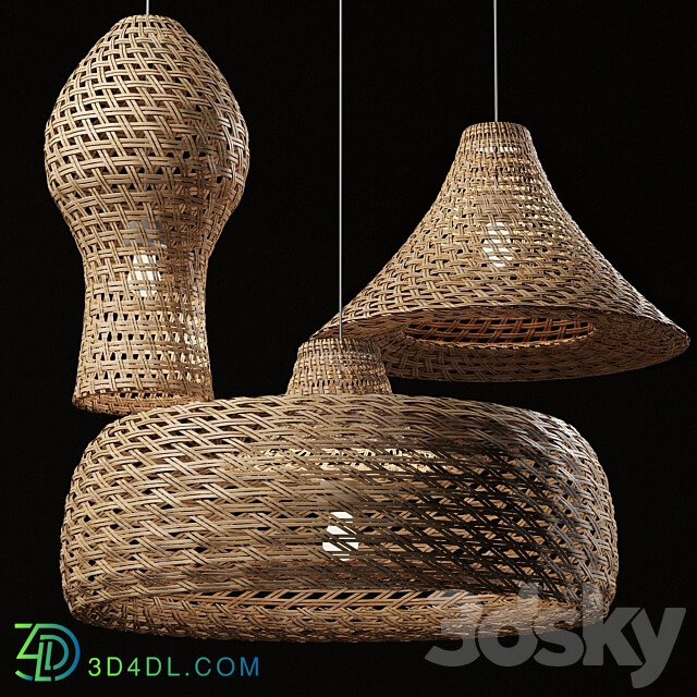 Rattan Pendant Light 07 Pendant light 3D Models