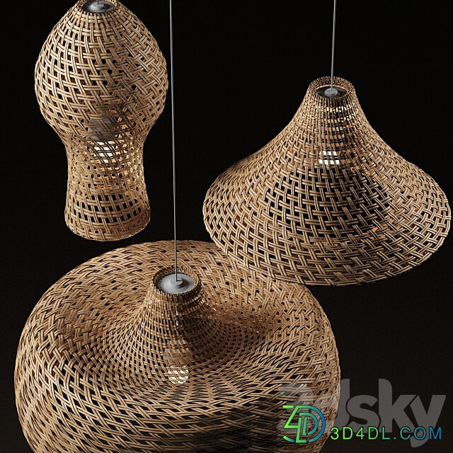 Rattan Pendant Light 07 Pendant light 3D Models