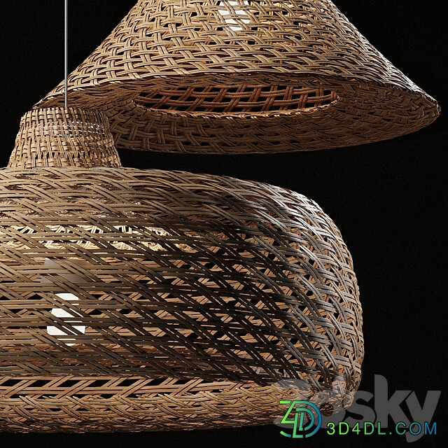 Rattan Pendant Light 07 Pendant light 3D Models