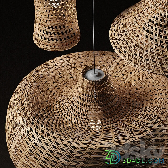 Rattan Pendant Light 07 Pendant light 3D Models