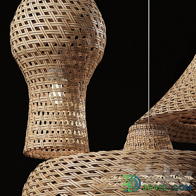 Rattan Pendant Light 07 Pendant light 3D Models