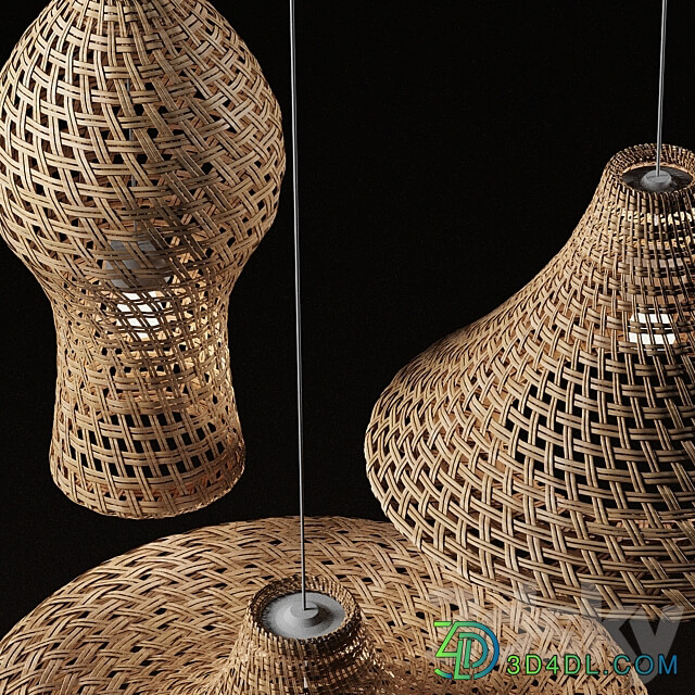 Rattan Pendant Light 07 Pendant light 3D Models