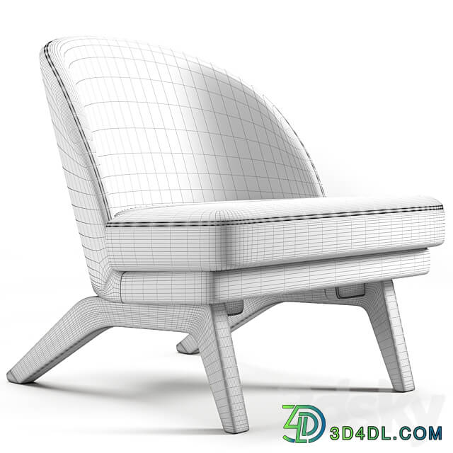 Armchair Pyle Cozy White 3D Models