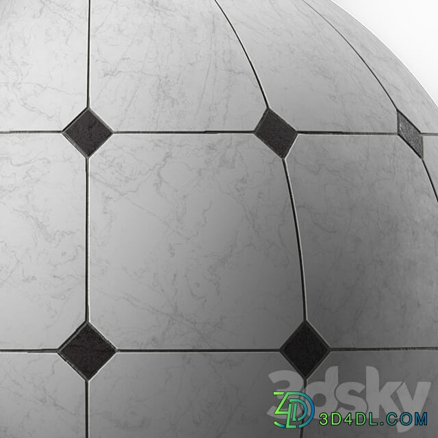 Marble Tile Materials 11 Marble Mixed by Stone 3 patterns Pbr 4k Seamless 3D Models