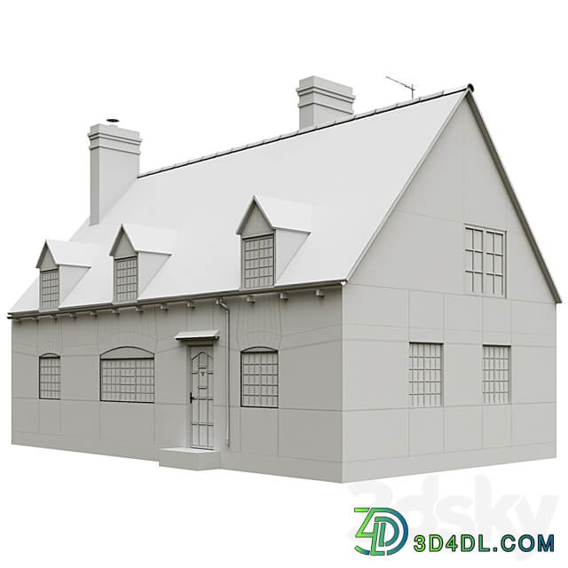 Classic house in the England style 3D Models