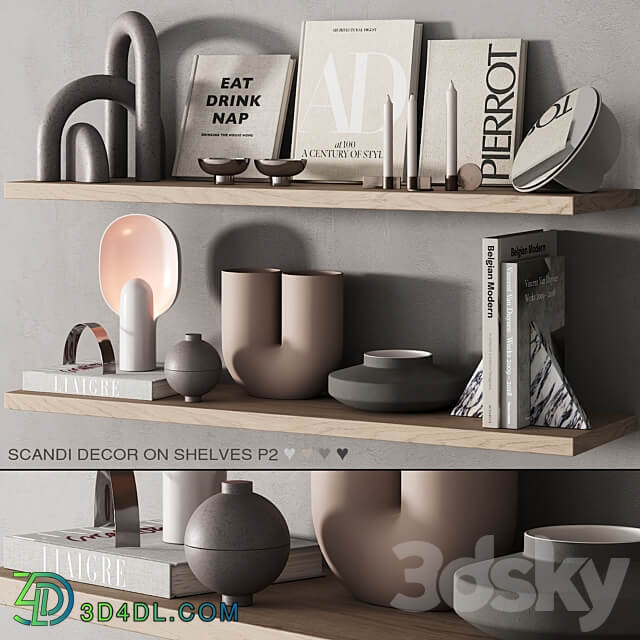 217 decor on shelves 02 neutral scandi accessories 00 3D Models