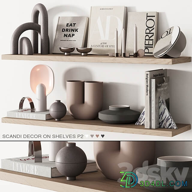 217 decor on shelves 02 neutral scandi accessories 00 3D Models