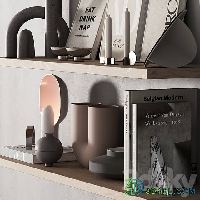 217 decor on shelves 02 neutral scandi accessories 00 3D Models